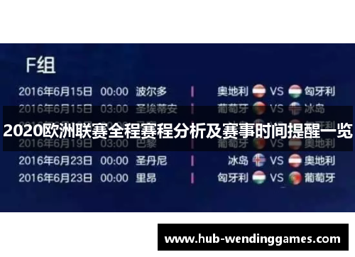 2020欧洲联赛全程赛程分析及赛事时间提醒一览